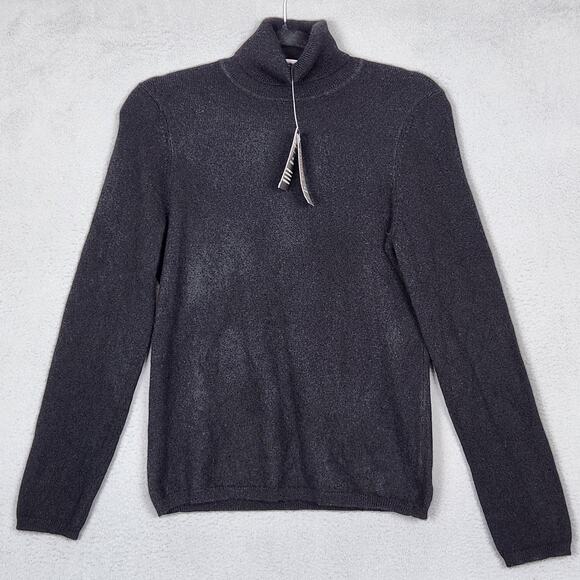 Charter Club 100% Cashmere Sweater Womens Medium Black Turtleneck Pullover - Picture 1 of 13